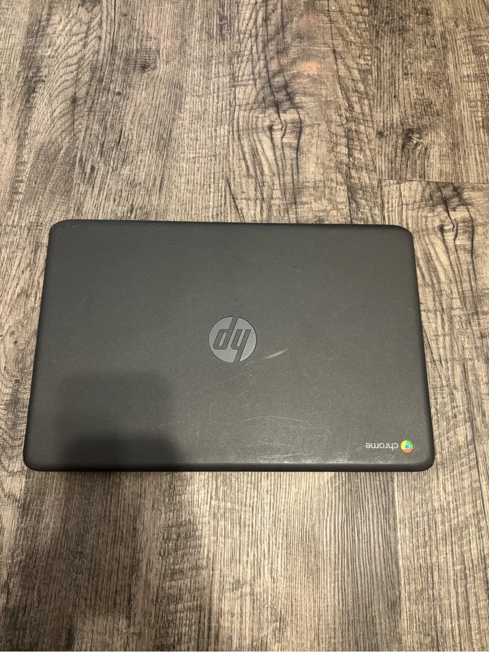 HP Chromebook Laptop in Black with Chrome Logo